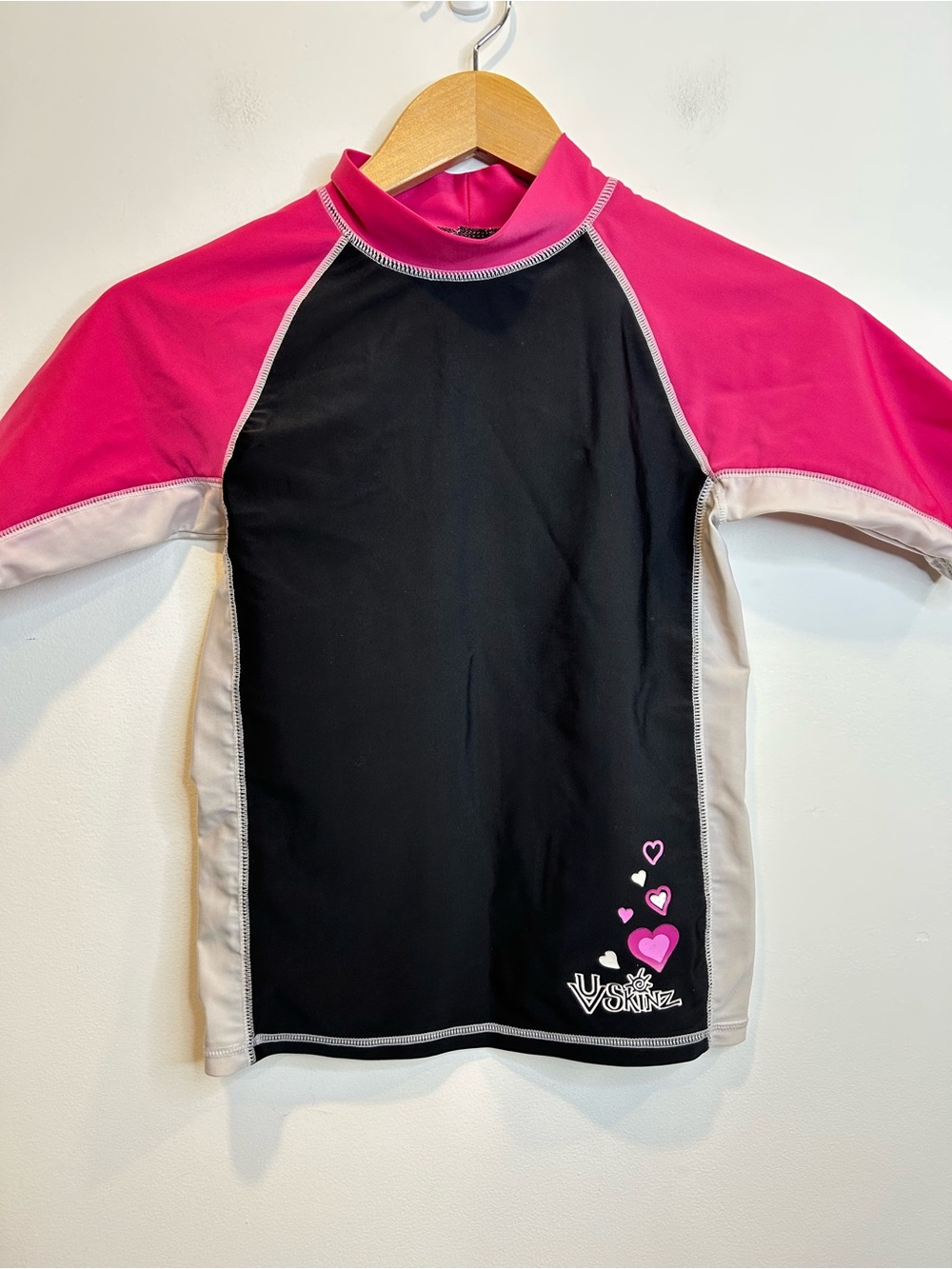 UV Skinz Girls SPF Sun Top Black Pink